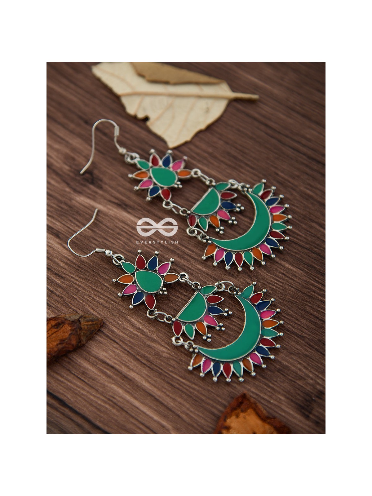 The Bohemian Layered Danglers - Meenakari Boho Earrings