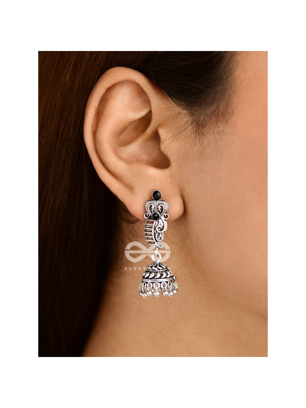 The Cute Little Artwork Jhumkis (Onyx Black) - Tiny Trinket Earrings