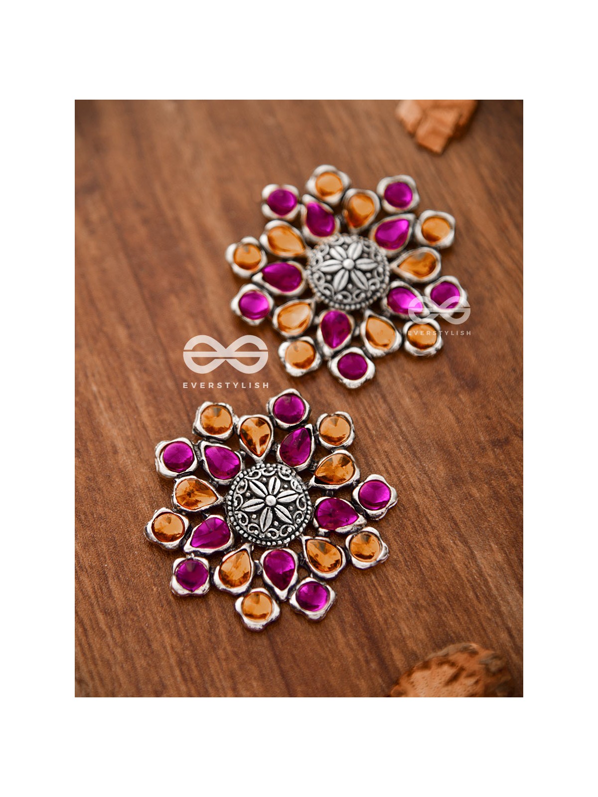 The Bohemian Marvels (Orange-Pink) - Embellished Oxidised Collection