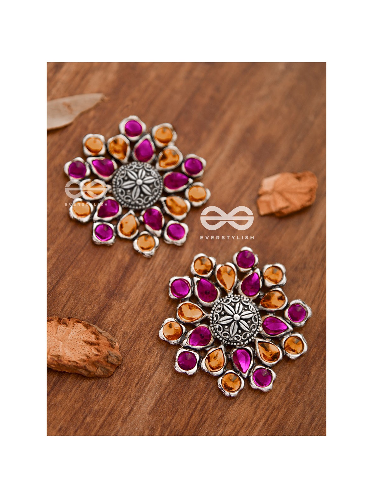 The Bohemian Marvels (Orange-Pink) - Embellished Oxidised Collection