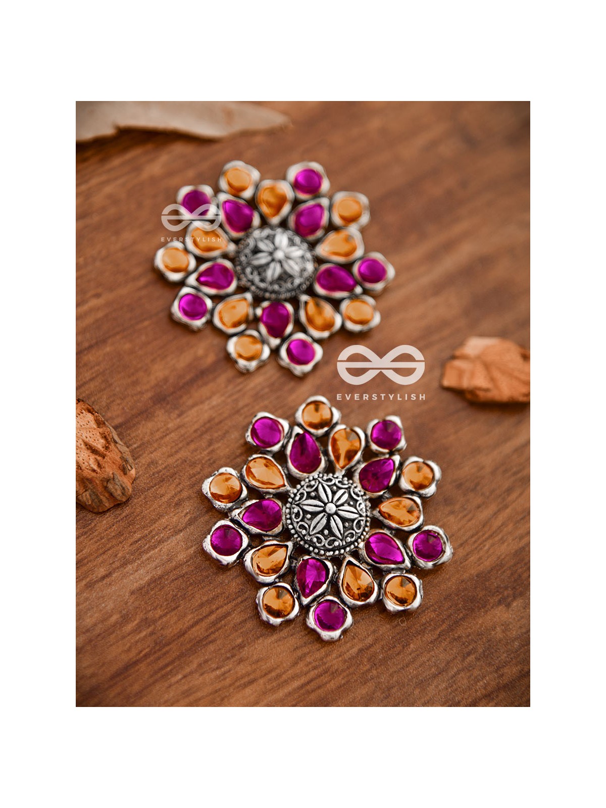 The Bohemian Marvels (Orange-Pink) - Embellished Oxidised Collection