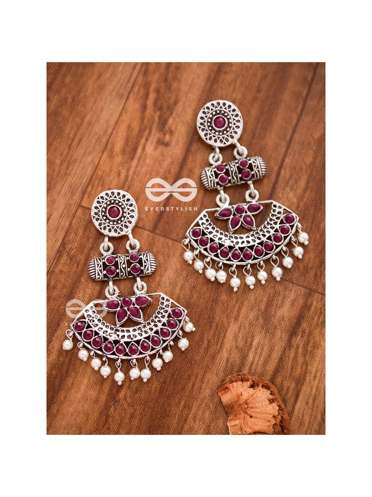 The Bohemian Elegance (Ruby Red) - Embellished Oxidised Collection