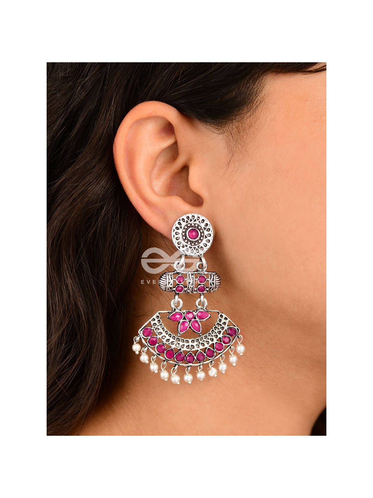 The Bohemian Elegance (Ruby Red) - Embellished Oxidised Collection