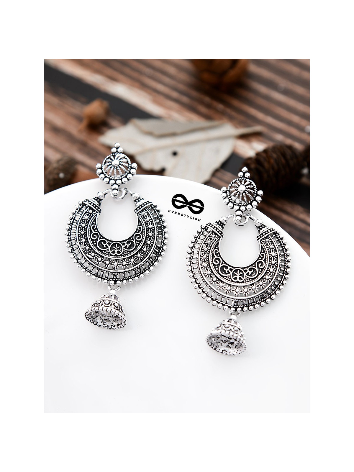 The Intricate Motifs - Oxidised Boho Earrings