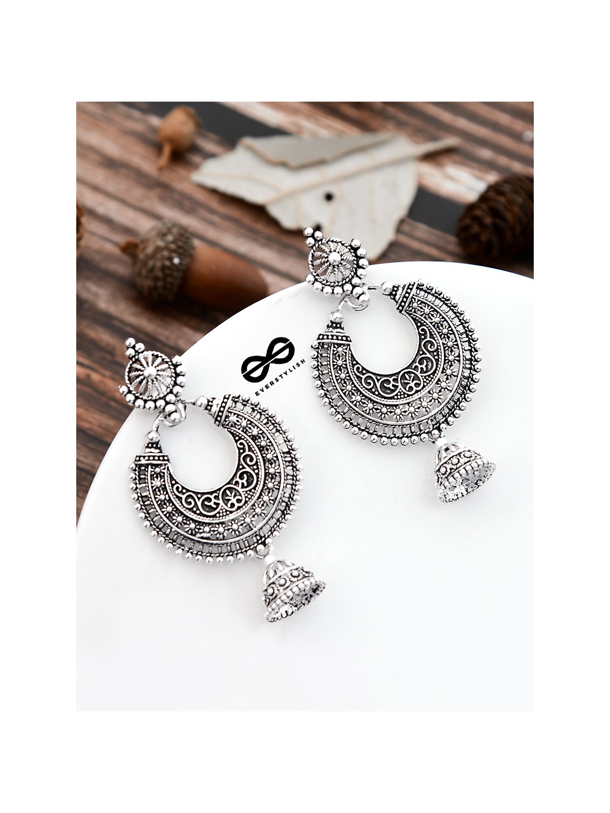 The Intricate Motifs - Oxidised Boho Earrings