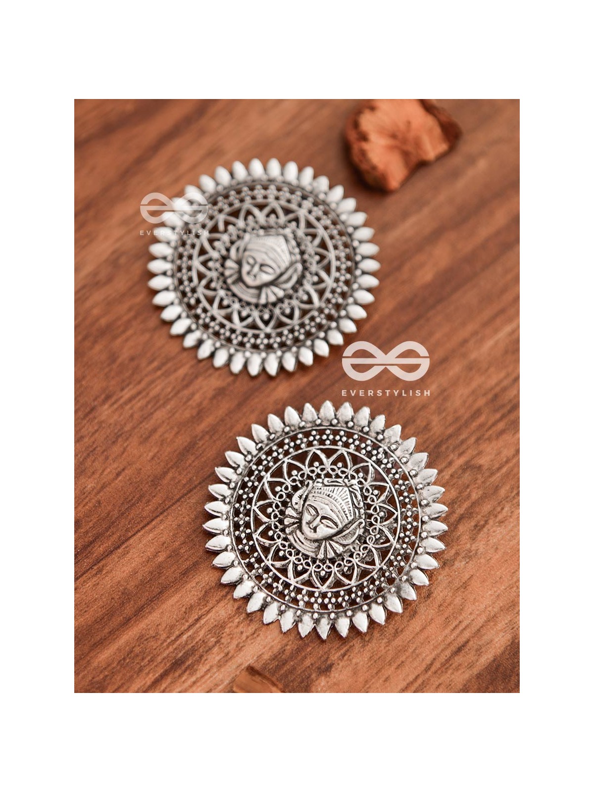 The Godly Durga Studs - Oxidised Boho Earrings