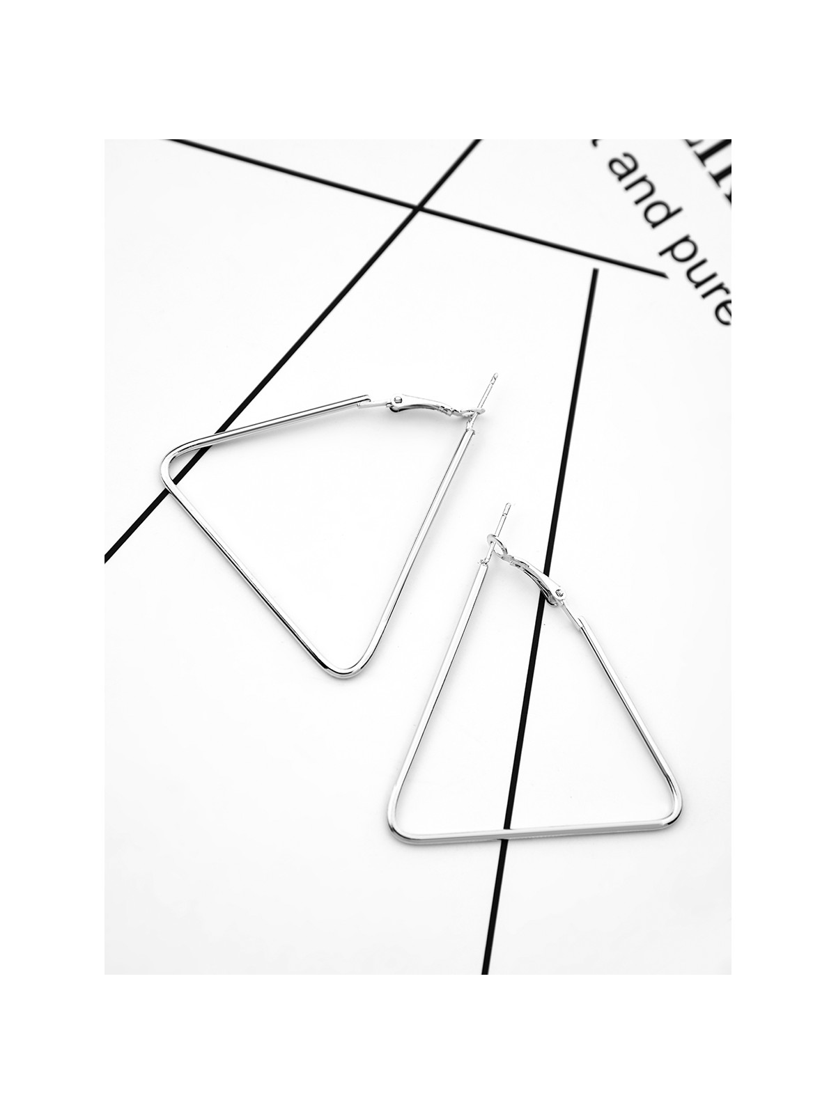 The Everyday Chic - Oversized Triangle Hoops - Silver