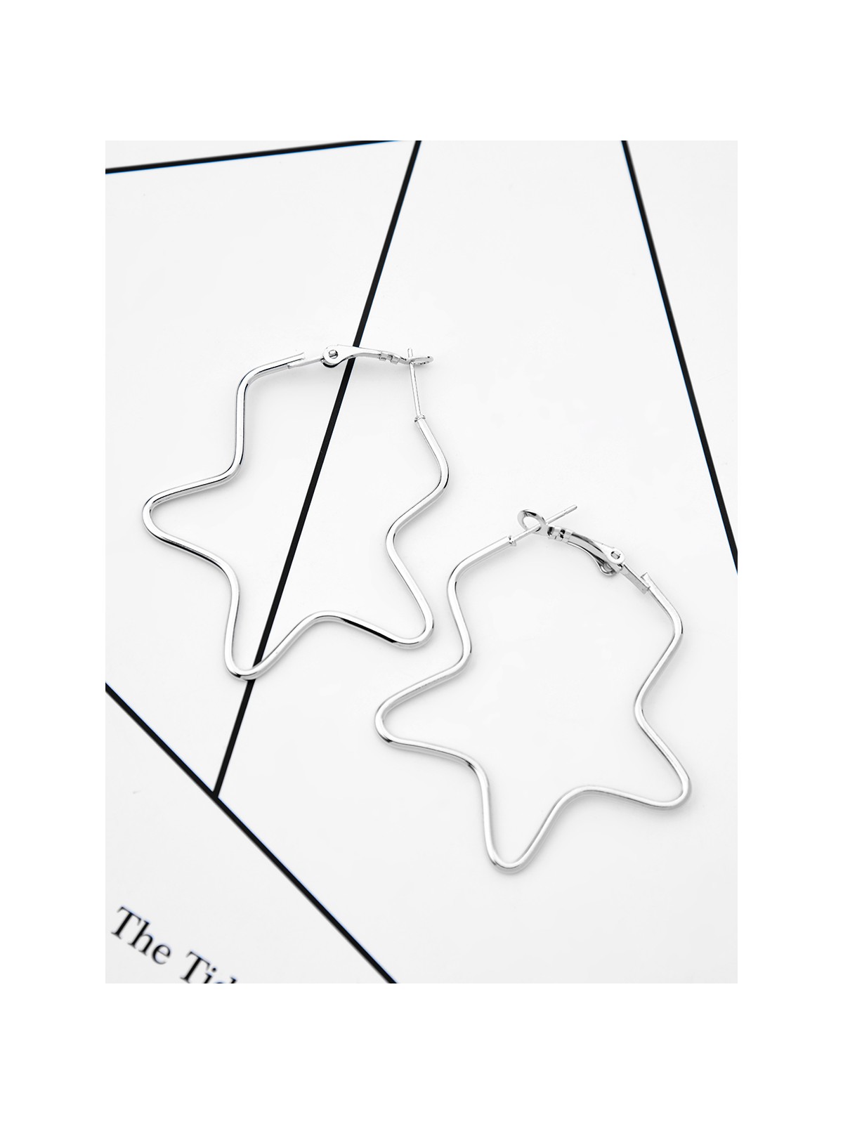 The Everyday Chic - Oversized Star Hoops - Silver