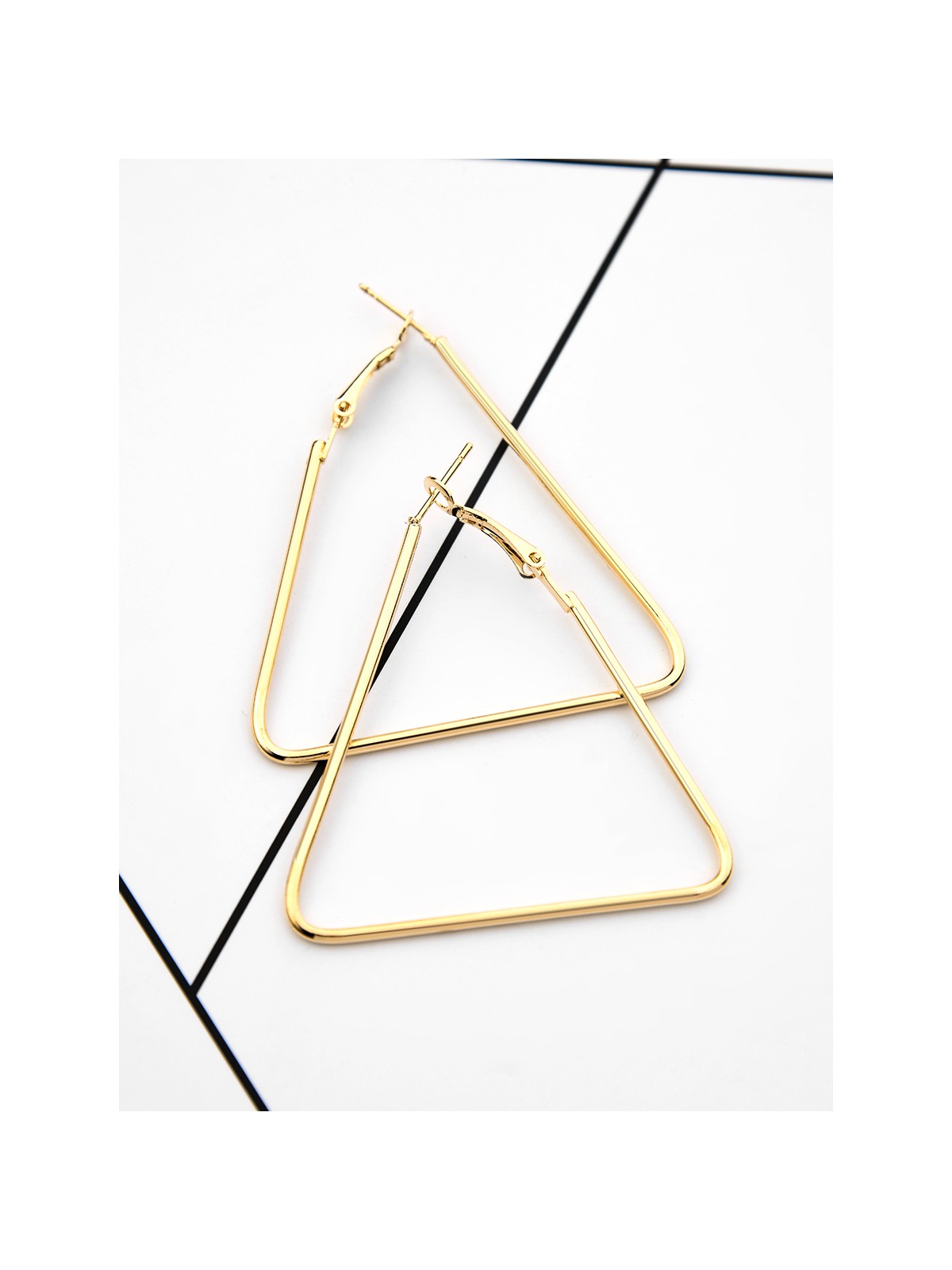 The Everyday Chic - Oversized Triangle Hoops - Golden