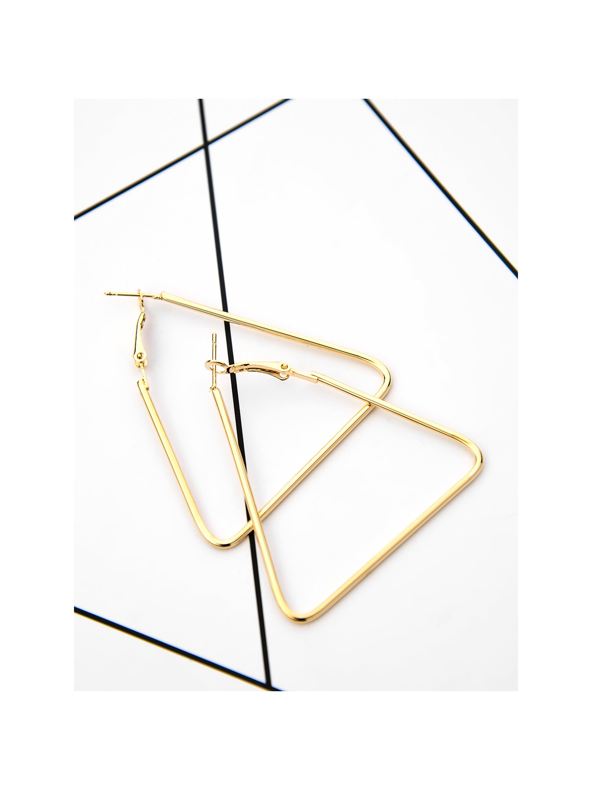 The Everyday Chic - Oversized Triangle Hoops - Golden