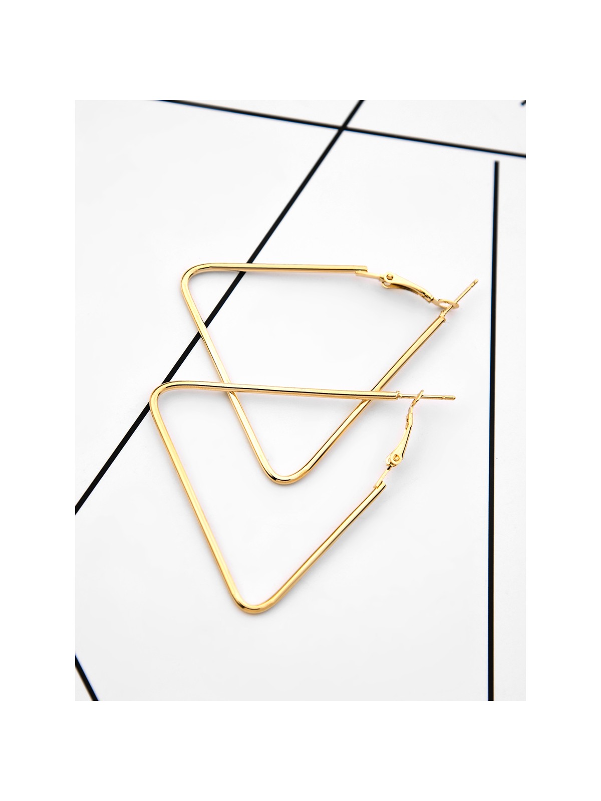 The Everyday Chic - Oversized Triangle Hoops - Golden
