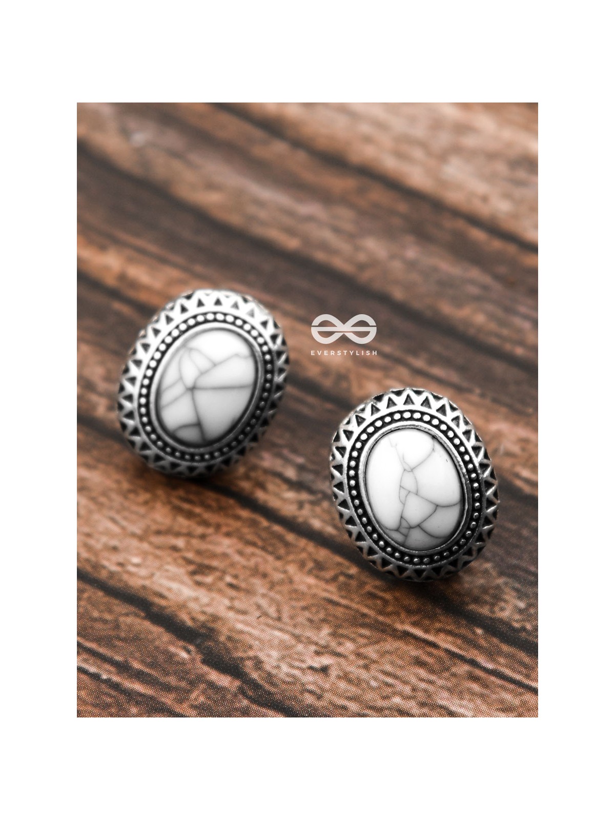 The Marble Button Studs - Tiny Trinket Earrings