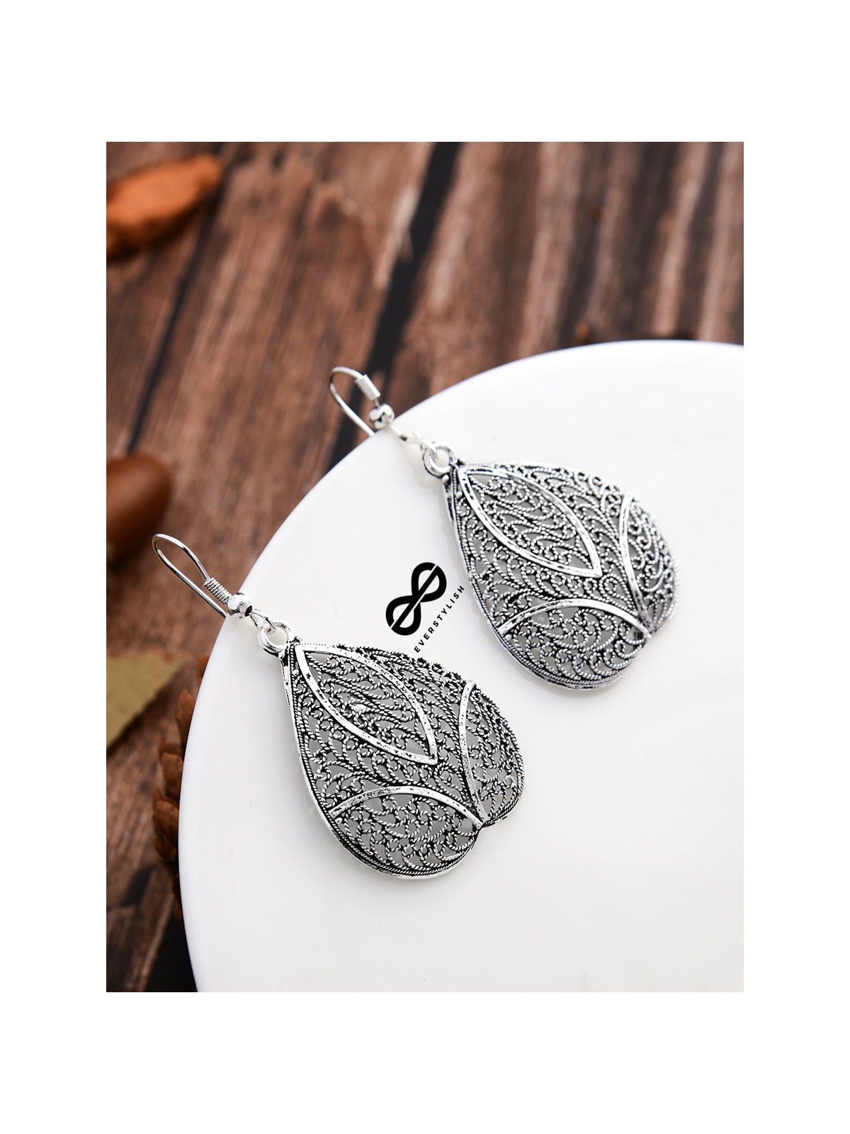 The Delightful Intricate Motifs - Oxidised Boho Earrings