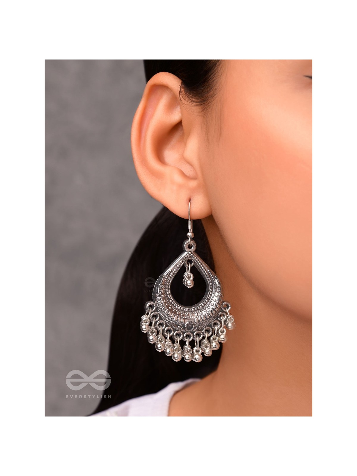The Dazzling Droplet Danglers - Oxidised Boho Earrings