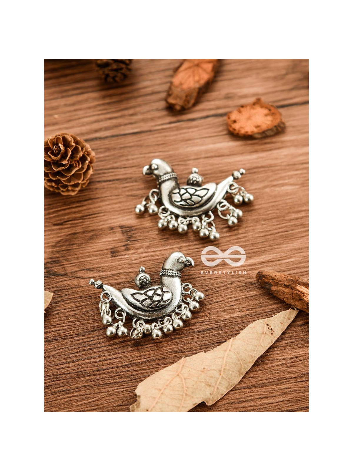 The Dangling Parrots - Oxidised Boho Earrings
