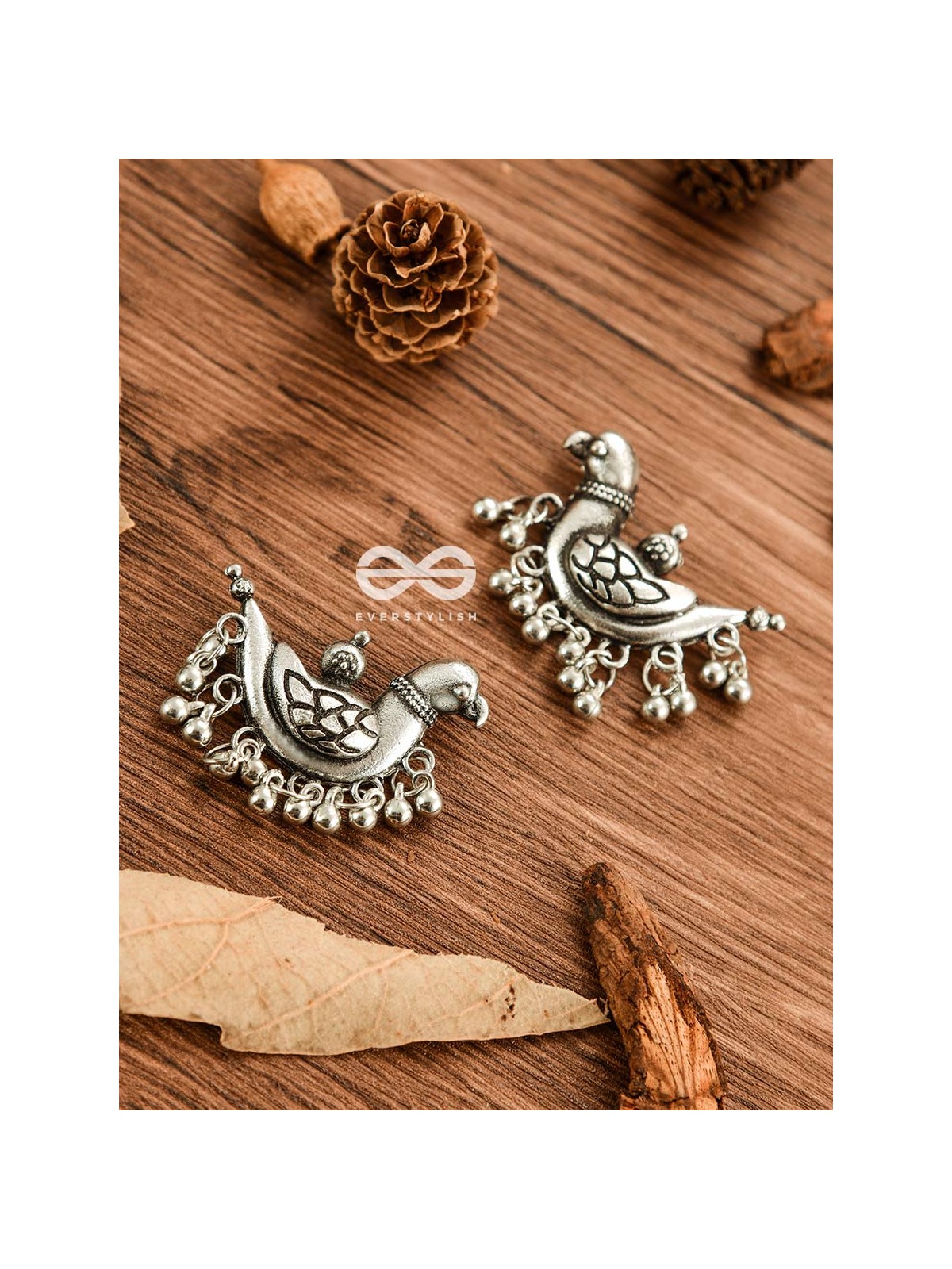 The Dangling Parrots - Oxidised Boho Earrings