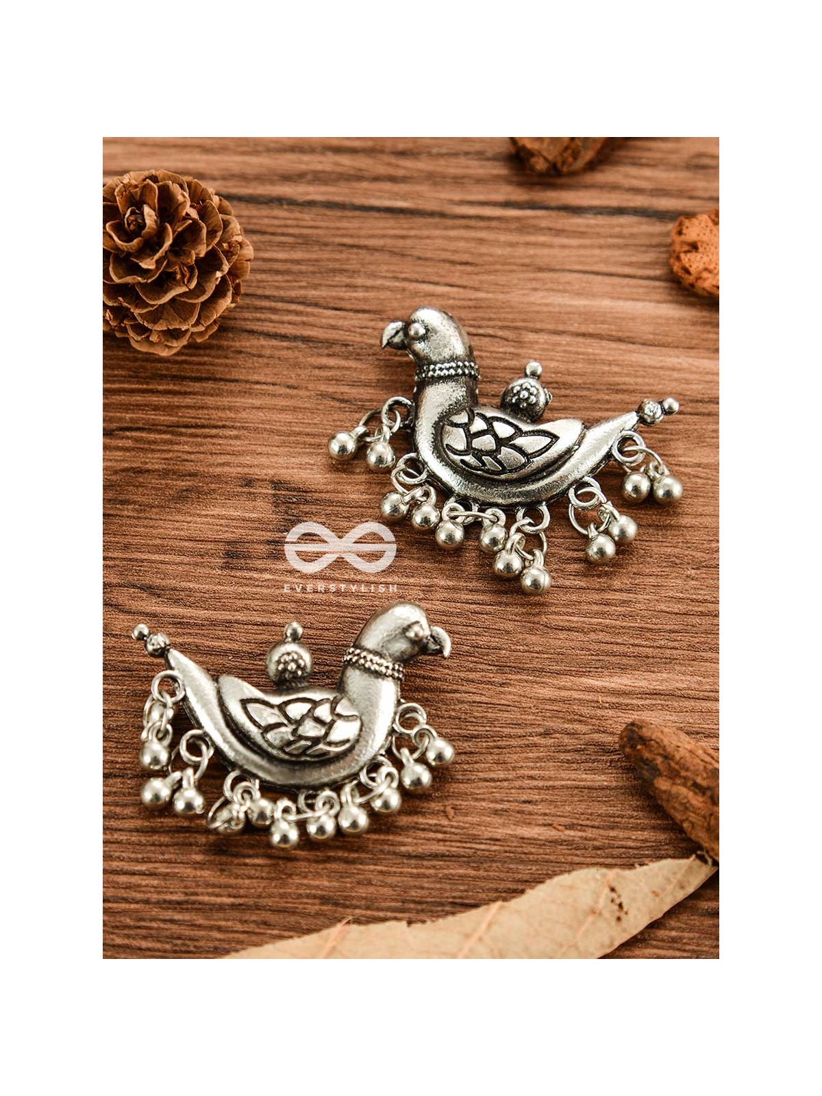 The Dangling Parrots - Oxidised Boho Earrings
