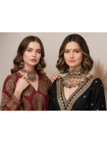 A GLISTENING BLACK PEONY - GOLDEN PEARL NECKPIECE 