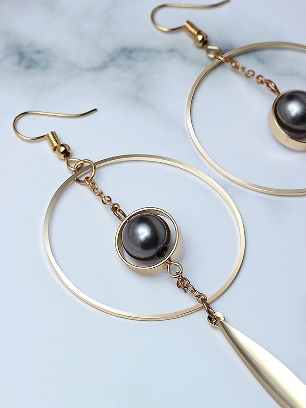 Feather Light Hoop Drop Earings