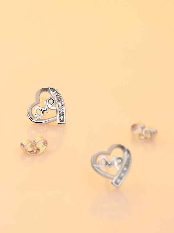 Charming Cupid Hearts CZ Earings