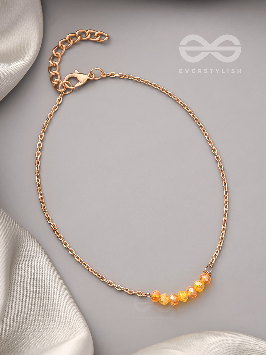 The Dazzling Smile- Golden Beads Anklet