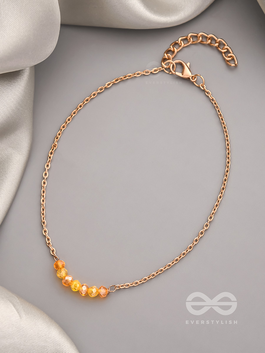 The Dazzling Smile- Golden Beads Anklet