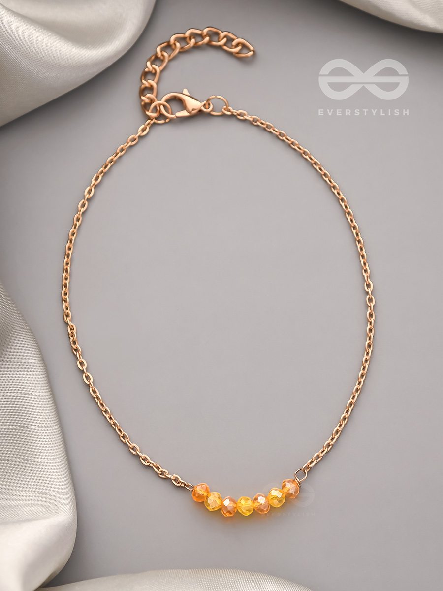 The Dazzling Smile- Golden Beads Anklet
