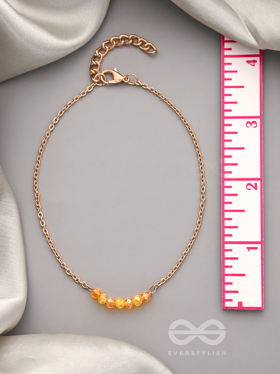The Dazzling Smile- Golden Beads Anklet