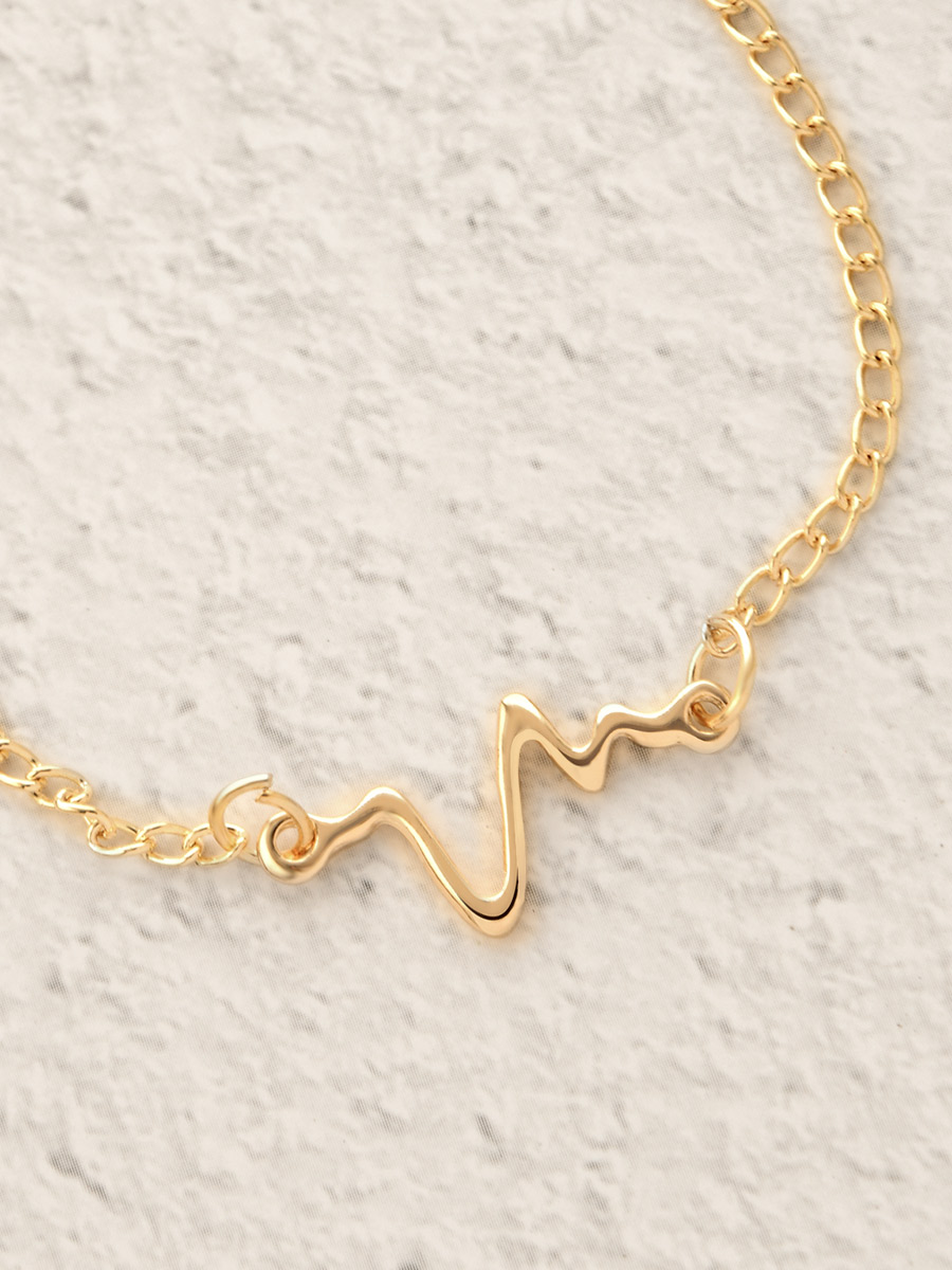 The Elegant Casual Heartbeat Bracelet- Golden